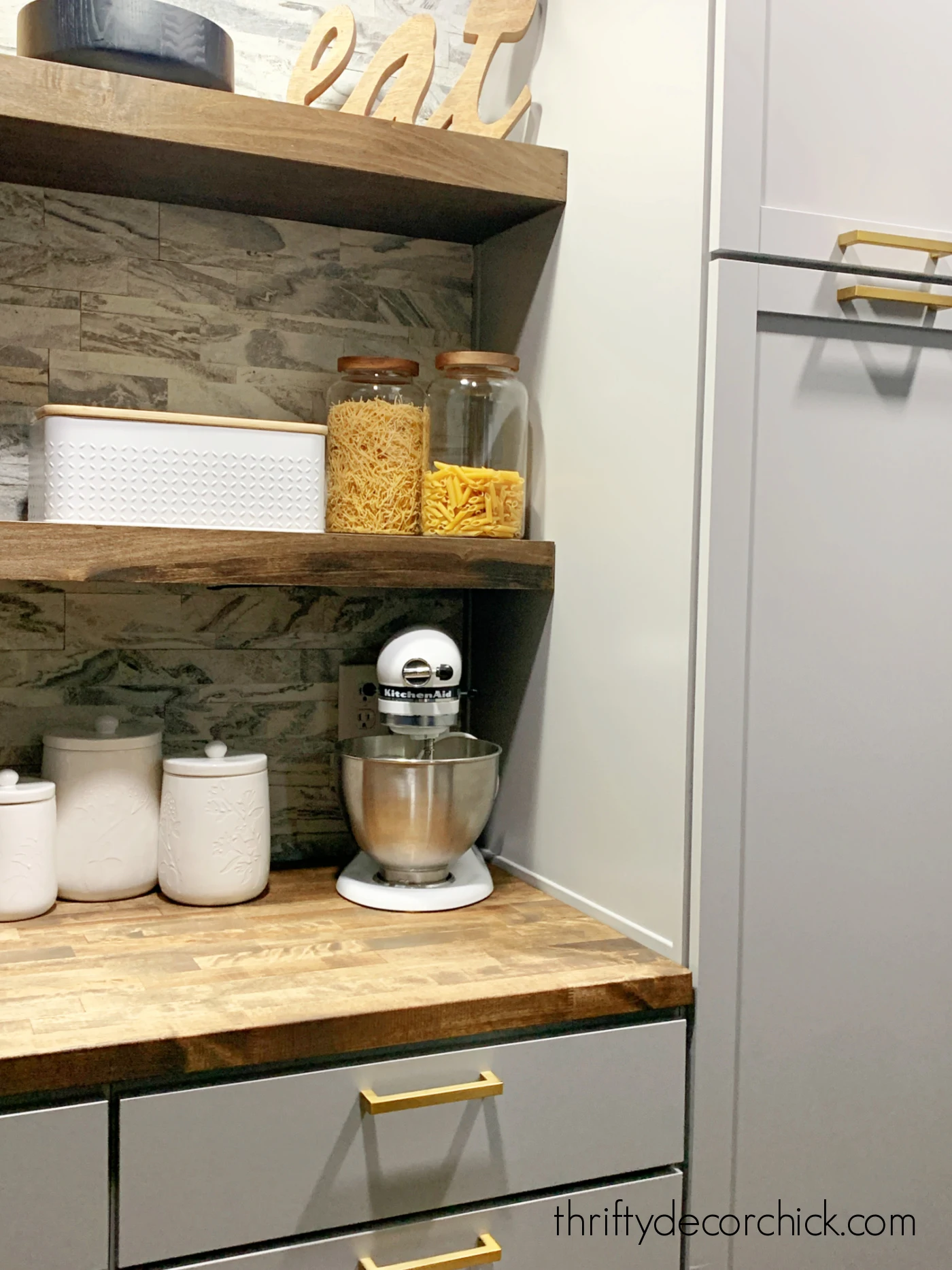 shelves and drawers in pantry