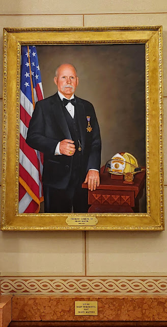 Portrait of R.W. Thomas Gamon, Past Grand Master, by Travis Simpkins on display at the Grand Lodge of Pennsylvania