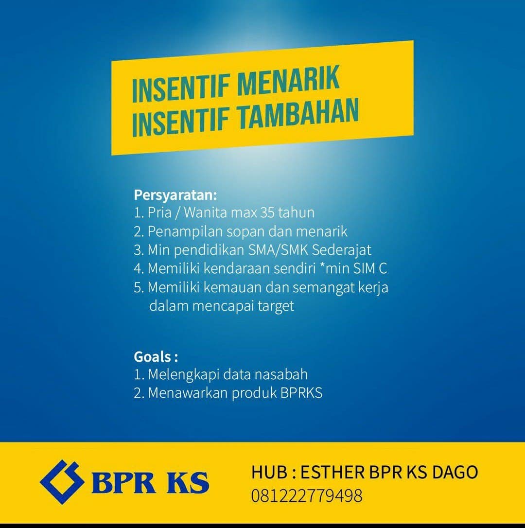 Lowongan Kerja BPR KS Cabang Dago Bandung November 2021