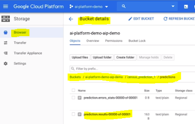 View prediction results in web console