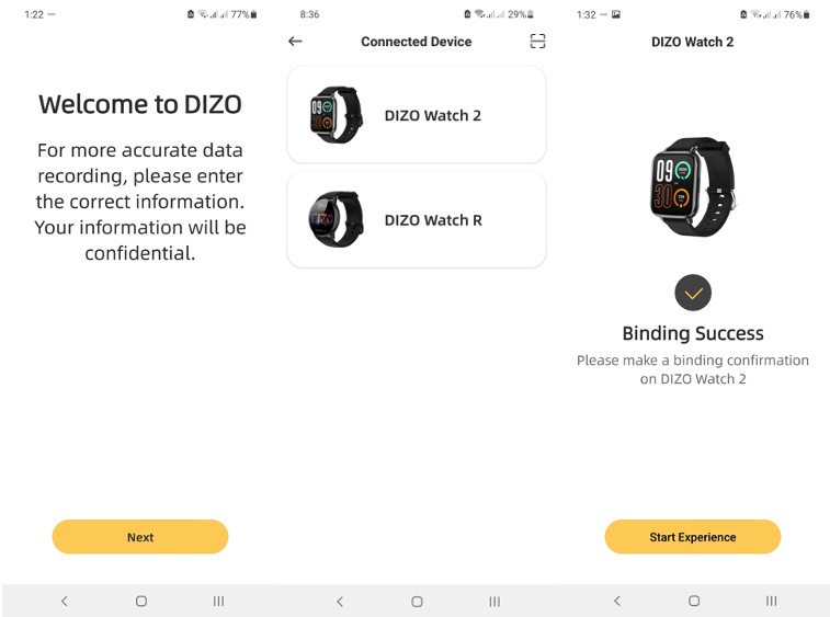 DIZO Watch 2 Binding Process
