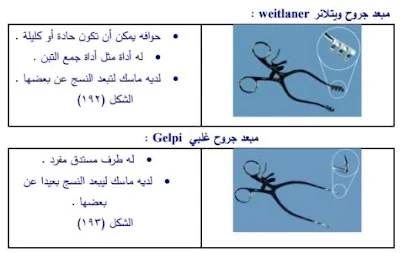 أسماء الأدوات الجراحية بالعربي والانجليزي