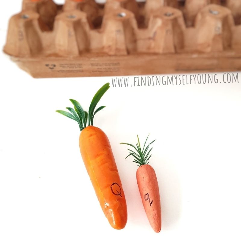 letters on foam carrots