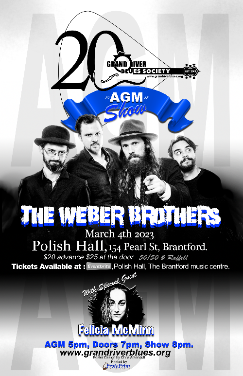 Grand River Blues Society Presents The Weber Brothers with Felicia McMinn @ Polish Hall