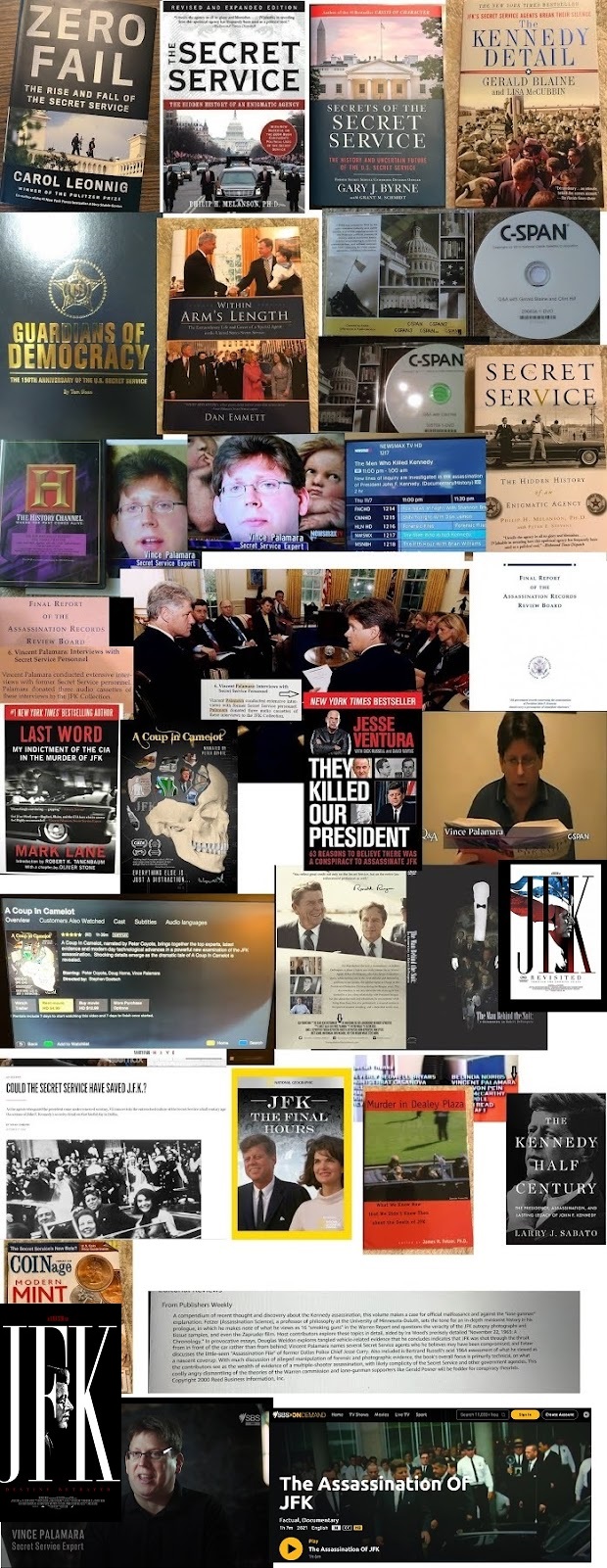 MAJOR SECRET SERVICE RELATED BOOKS/DVDs/BLU RAYS I AM REFERENCED IN
