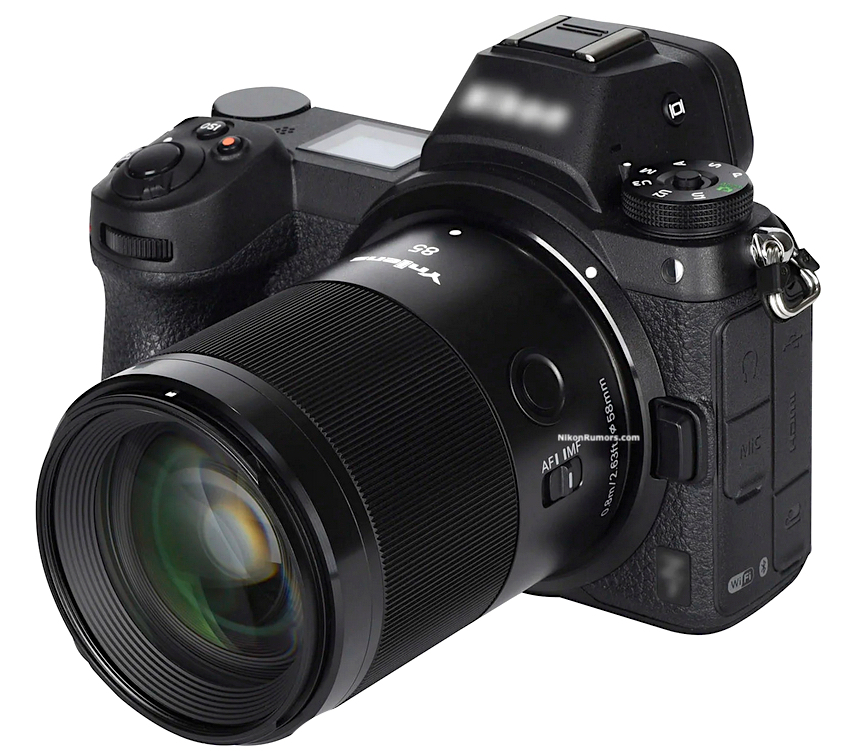 Объектив Yongnuo YnLens YN 85mm f/1.8Z DF DSM с фотоаппаратом Nikon Z7