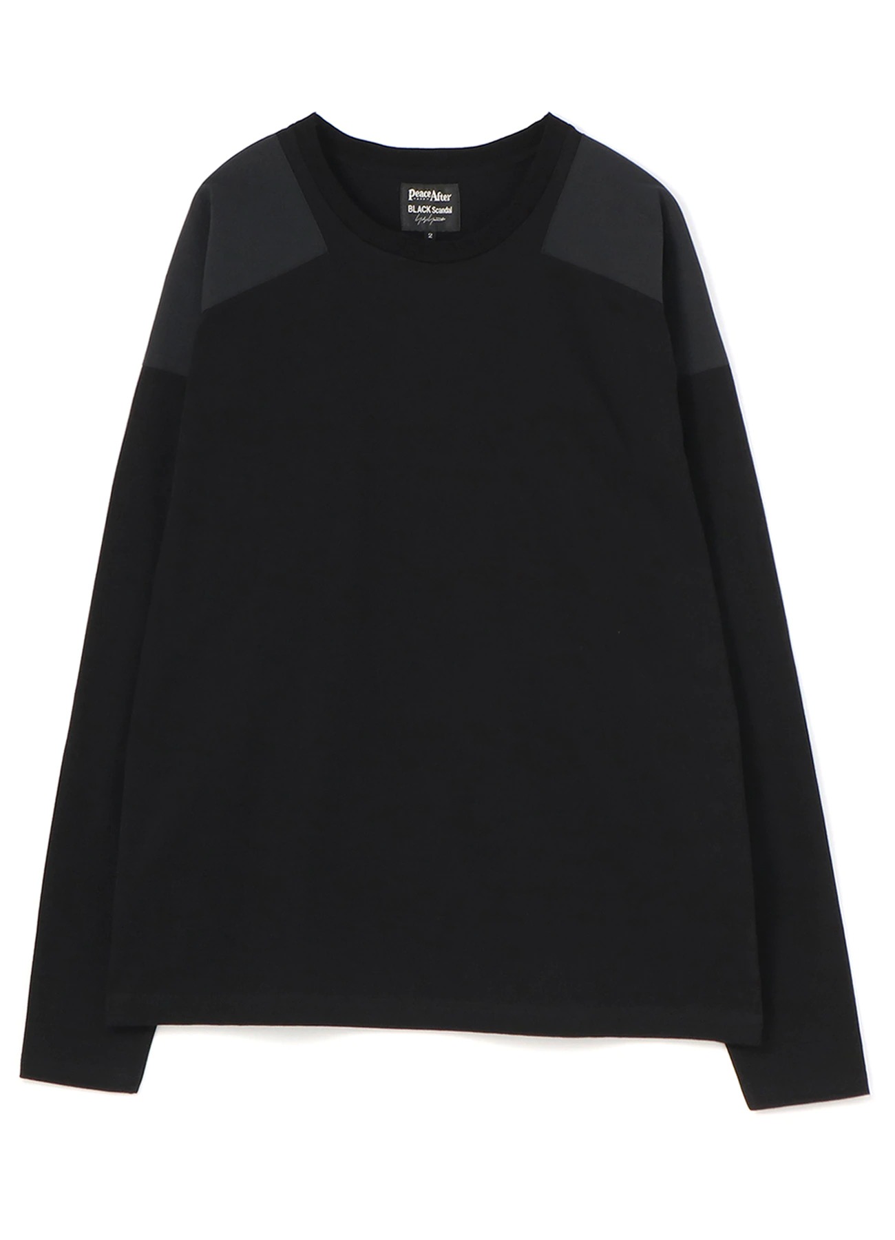 Yohji Yamamoto Black Scandal｜PEACE AND AFTER ROUND NECK SHOULDER PATCH LONG SLEEVES TEE HG-T93-999-1 US＄365