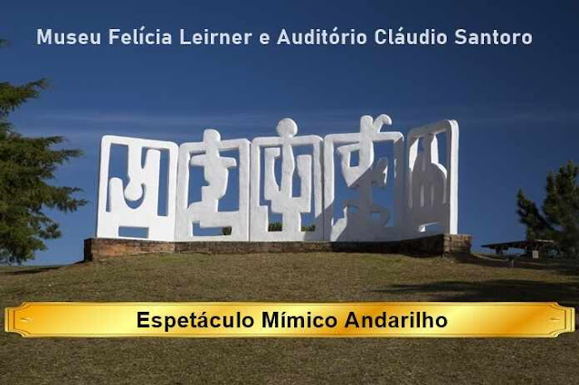 Na programação de férias, o Museu Felícia Leirner e Auditório Claudio Santoro, instituições da Secretaria de Cultura e Economia Criativa do Governo do Estado de São Paulo, geridas pela ACAM Portinari, recebem o espetáculo Mímico Andarilho. De forma lúdica, a apresentação faz uma paródia sobre a figura do palhaço popular, aquele que precisa se encher de ânimo para chamar a atenção e estabelecer um diálogo com as pessoas nas ruas, por meio de jogos de improviso.