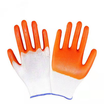 Găng tay vải sợi màu cam