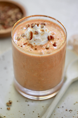 pumpkin smoothie in glass