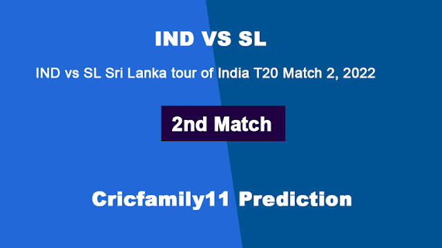 IND vs SL Sri Lanka tour of India T20 Match 2 2022 Dream11 Prediction, Pitch Report, Grand League Team