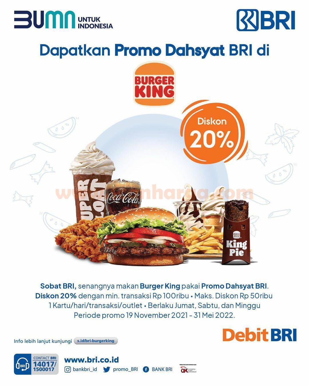 BURGER KING Promo DAHSYAT BRI DISKON hingga 20%