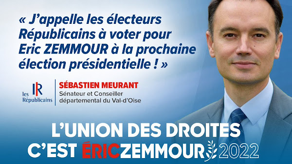 Présidentielle 2022 : Le sénateur LR Sébastien Meurant rejoint Éric Zemmour