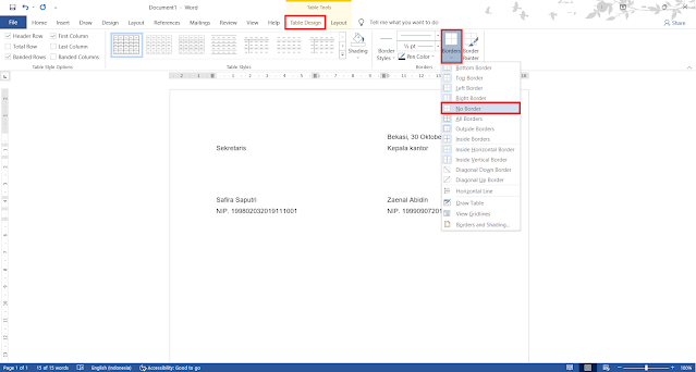 Cara Membuat Kolom Tanda Tangan di Microsoft Word dengan Rapi