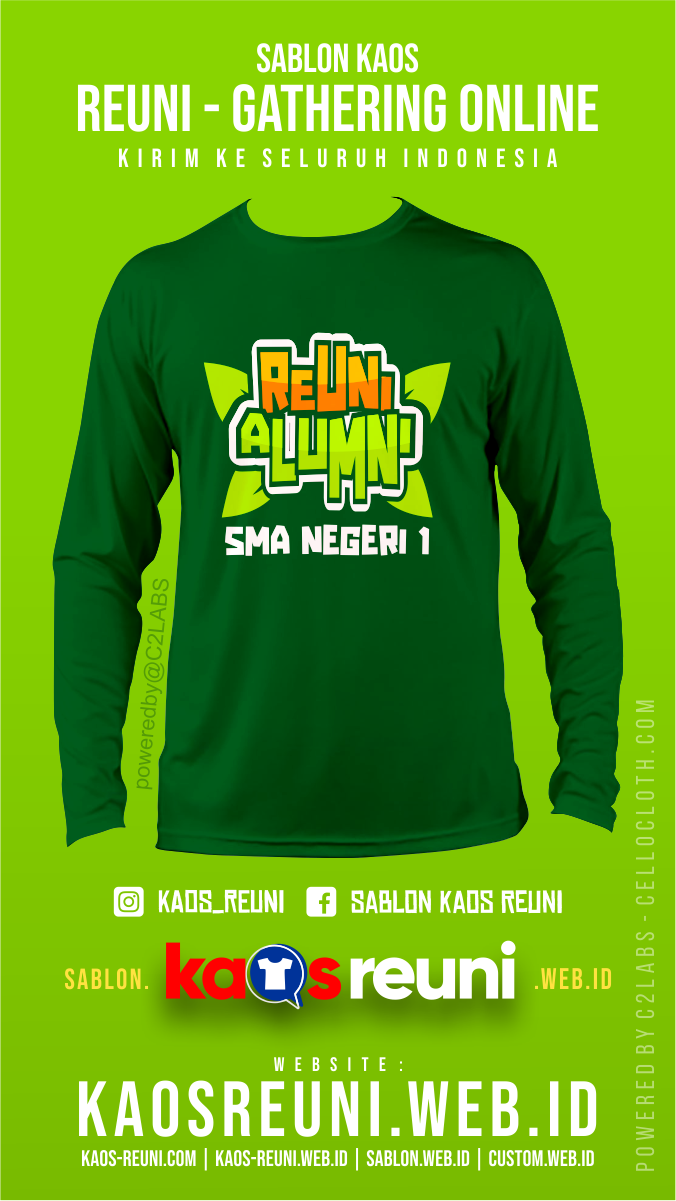 Desain Sablon Kaos Reuni Alumni SMP Negeri 1 - Kaos Reuni Online