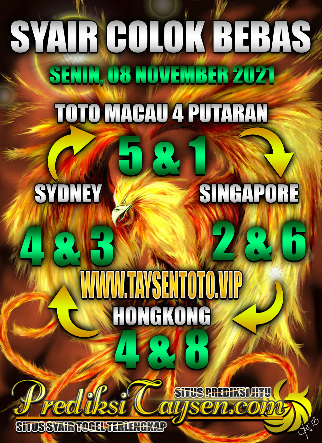 Prediksi Colok Toto Macau Senin 08 Oktober 2021