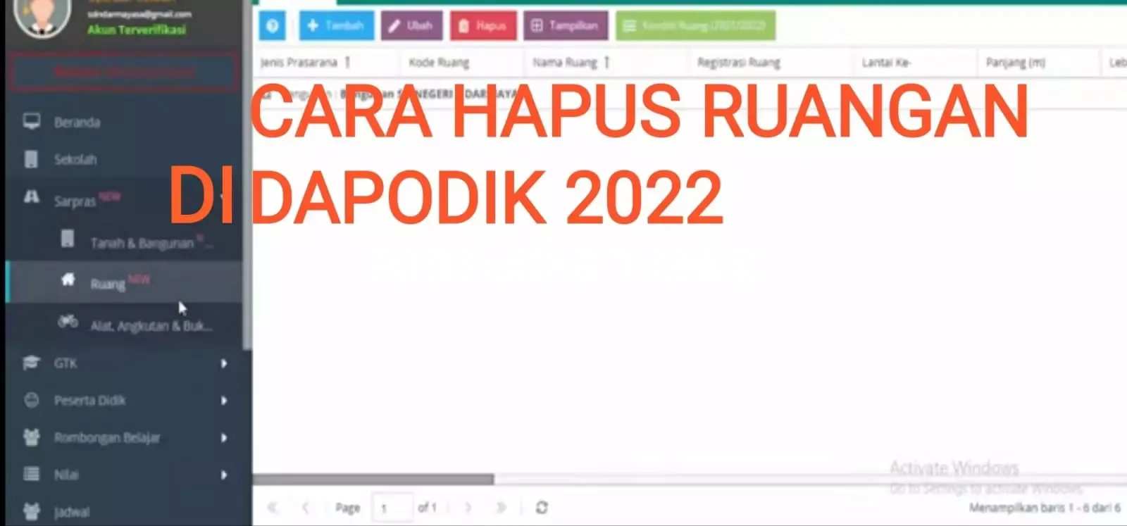 √ CARA HAPUS DATA RUANGAN DI DAPODIK 2022