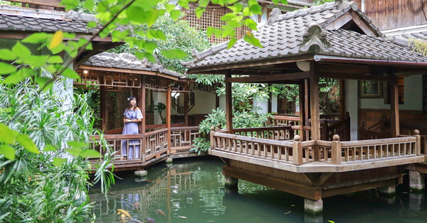 台中南屯無為草堂人文茶館古色古香木造建築，用餐品茗怡然自得