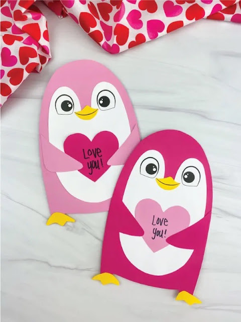 penguin valentine craft.