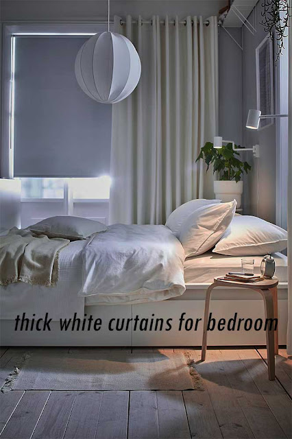 thick white curtains for bedroom