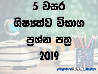 Grade 5 Scholarship Exam 2019 Past Paper with Marking Scheme