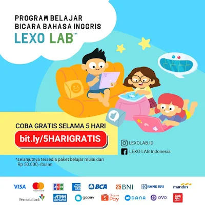 LEXO LAB Indonesia aplikasi seru belajar bicara bahasa Inggris anak