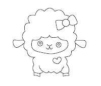 Cute sheep coloring page