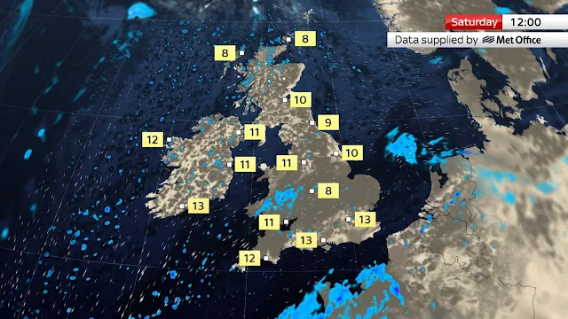 The weather is forecast to get milder - but it's colder the further north you go.