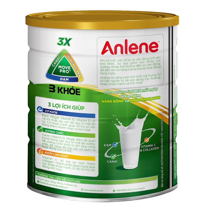 Mall Shop [ anlene_officialstore ] Combo 2 lon Sữa Bột Anlene Gold Movepro Hương Vanilla 800g/hộp (trên 40 tuổi)