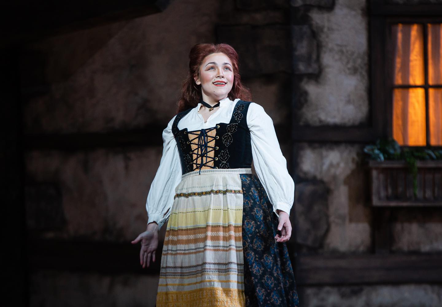 IN REVIEW: soprano MARGARET ANN ZENTNER in the title rôle of A.J. Fletcher Opera Institute's February 2022 production of Gaetano Donizetti's LINDA DI CHAMOUNIX [Photograph © by André Peele; used with permission]