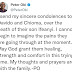 Peter Obi Sends Condolence Message To Davido And Chioma