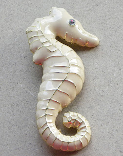 Seahorse brooch enamelled from Primark