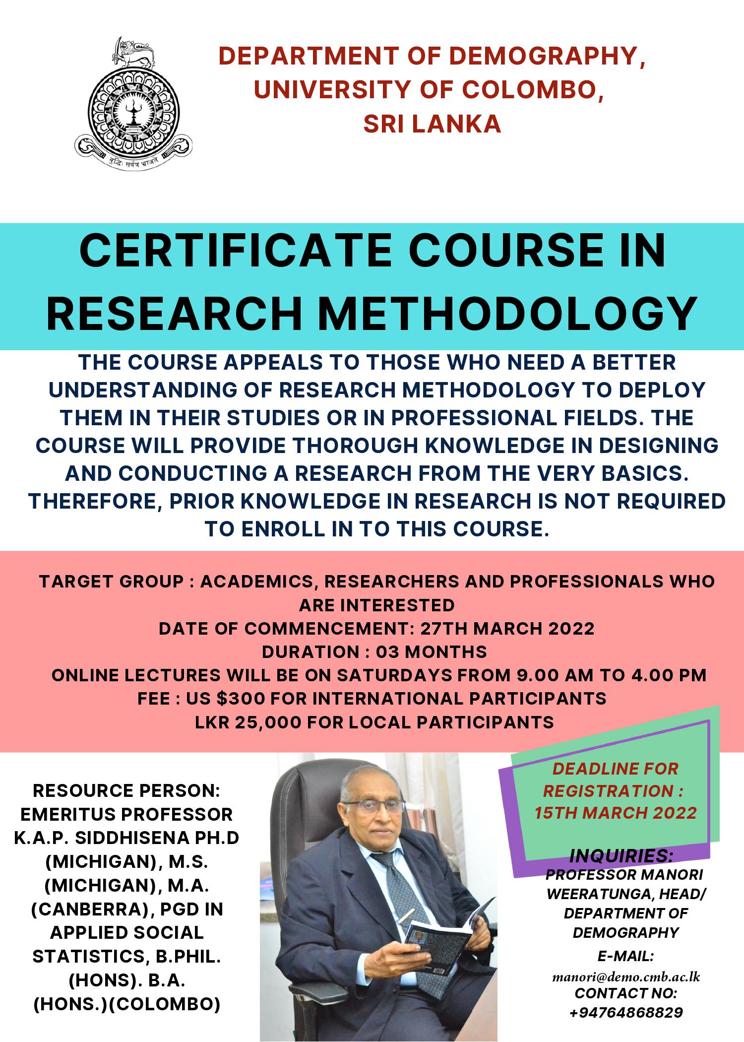 Research Methodology - University of Colombo