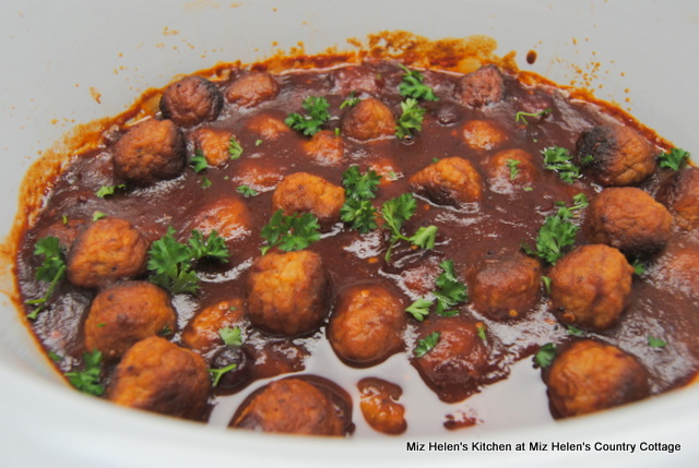 Slow Cooker Cranberry Meatballs at Miz Helen's Country Cottage