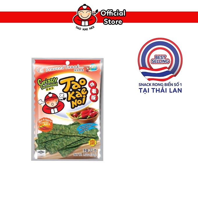 Mall Shop [ taokaenoi_official ] [THÙNG] Snack rong biển ăn liền TaoKaeNoi CRISPY SEAWEED 32g nhiều vị: truyền thống, vị cay