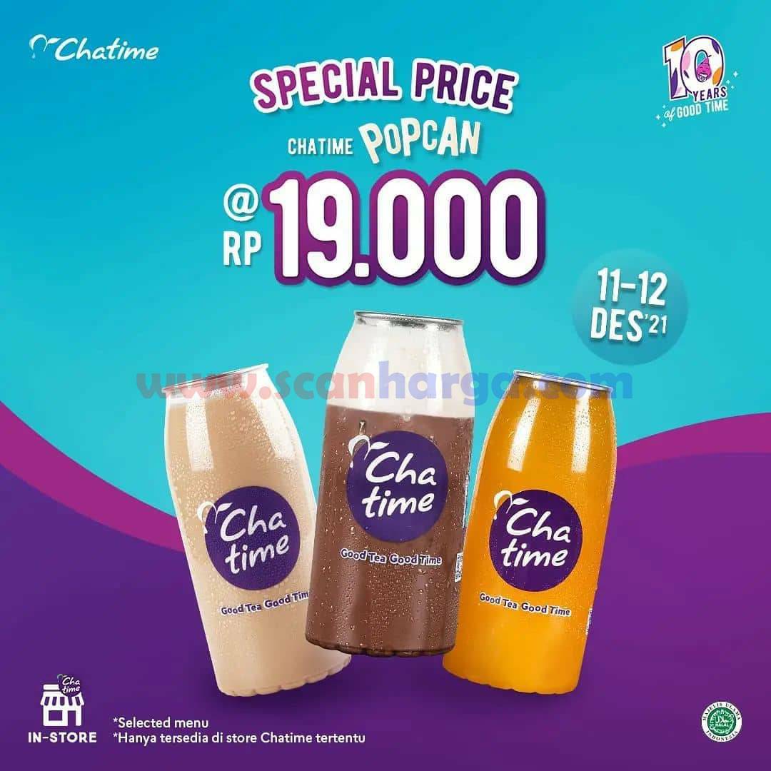 Chatime Promo 12.12 – Pearl + Popcan harga cuma Rp 19.000,-