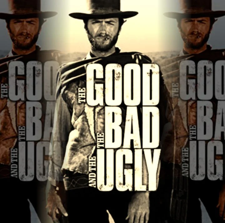 Sergio Leone's Movie: The Good, The Bad and The Ugly - Stars Clint Eastwood, Lee Van Cleef, and Eli Wallach in Leading Roles - Film Produced by Alberto Grimaldi and Leone