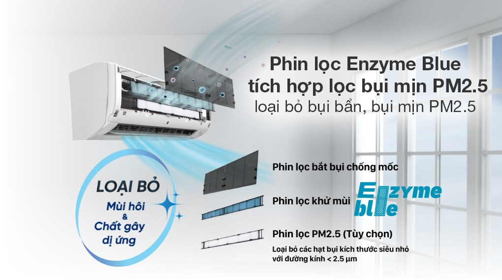 Điều hòa Daikin Inverter 20500 BTU FTKF60XVMV - Khả năng lọc không khí