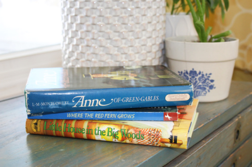 Stack of classic middle grade fiction books