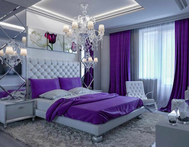 purple and silver bedroom decor ideas