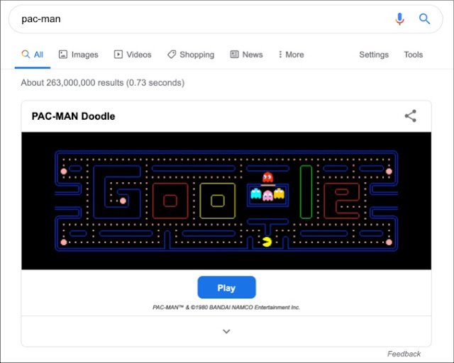 لعبة Pac-Man (بحث جوجل) | Pac-Man (Google Search)
