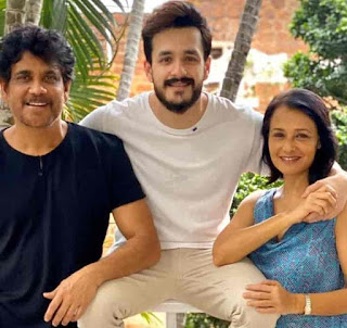 Akhil Akkineni With His Parents