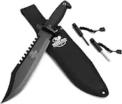 Mossy Oak Survival Hunting Knife with Sheath, 15-inch Fixed Blade Tactical Bowie Knife/w Sharpener