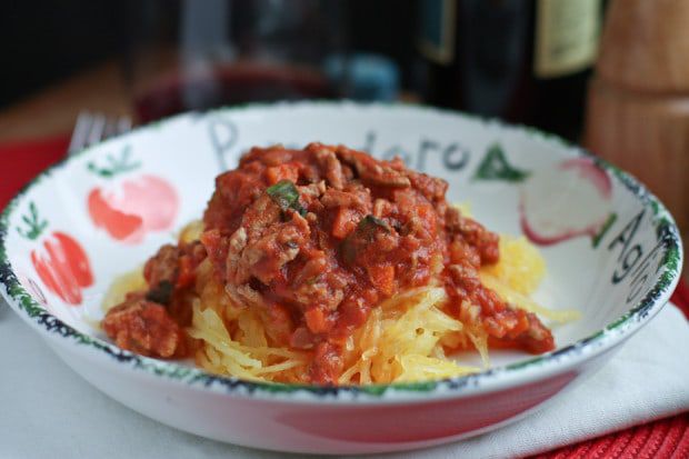 Skinnytaste Spaghetti Squash with Turkey Bolognese