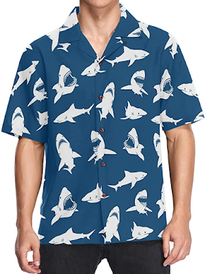 button up shark shirt