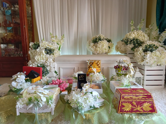 hantaran tunang warna hijau putih