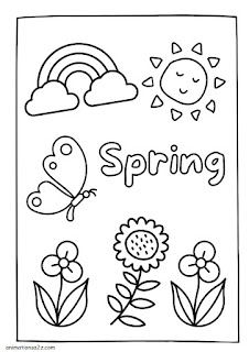 spring coloring page for kids