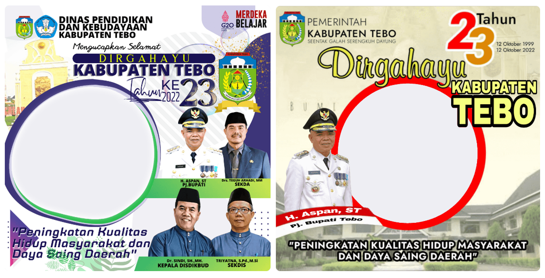 Twibbon HUT Kabupaten Tebo ke-23 Tahun 2022