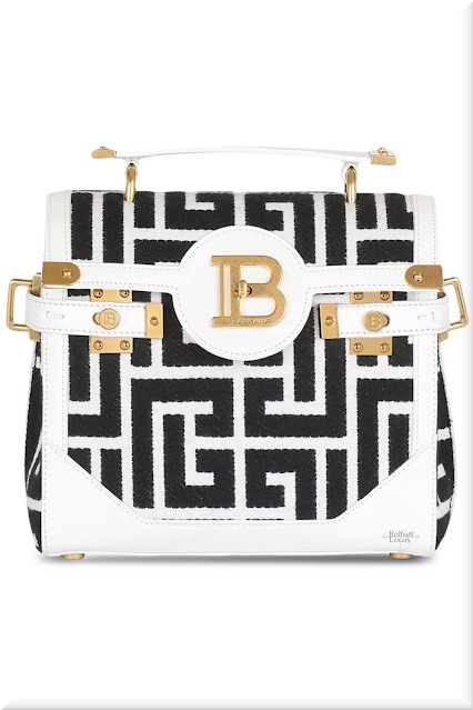 ♦Balmain BBuzz 23 white black jacquard monogram tote bag #balmain #bags #white #black #brilliantluxury