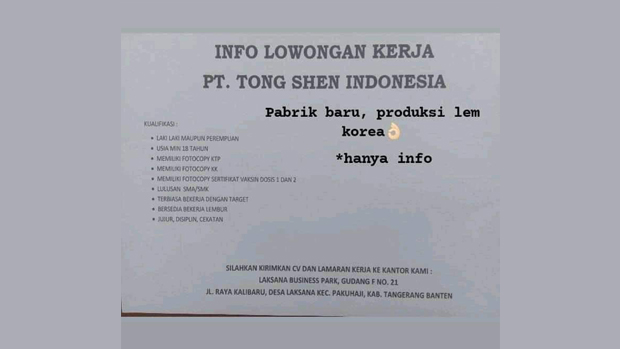 PT Tong Shen Indonesia Tangerang